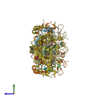 PDB entry 5wdj coloured by chain, side view.