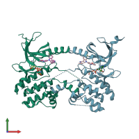 PDB entry 5wdy coloured by chain, front view.