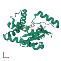 PDB entry 5we7 coloured by chain, front view.