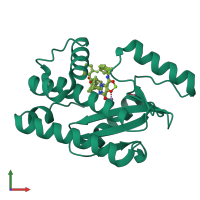 PDB entry 5we9 coloured by chain, front view.