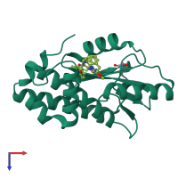 PDB entry 5we9 coloured by chain, top view.