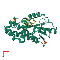 PDB entry 5web coloured by chain, top view.