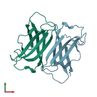 PDB entry 5wec coloured by chain, front view.