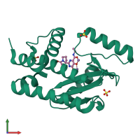 PDB entry 5wei coloured by chain, front view.