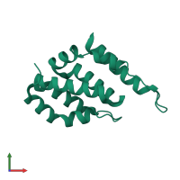 PDB entry 5wf9 coloured by chain, front view.