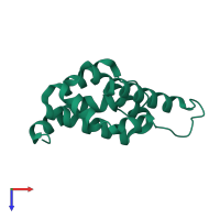 PDB entry 5wf9 coloured by chain, top view.