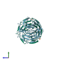 PDB entry 5wg1 coloured by chain, side view.