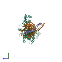 PDB entry 5wg3 coloured by chain, side view.