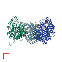 PDB entry 5wgm coloured by chain, top view.
