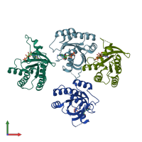 PDB entry 5whd coloured by chain, front view.