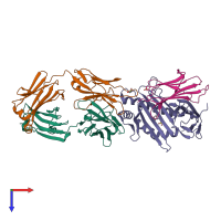 PDB entry 5whk coloured by chain, top view.