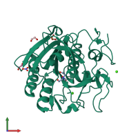PDB entry 5whw coloured by chain, front view.
