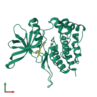 PDB entry 5wil coloured by chain, front view.