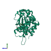 PDB entry 5win coloured by chain, side view.