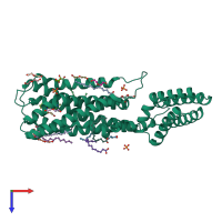 PDB entry 5wiu coloured by chain, top view.