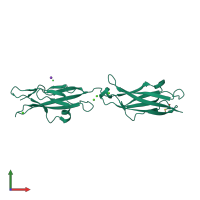 PDB entry 5wj8 coloured by chain, front view.