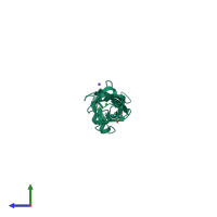 PDB entry 5wj8 coloured by chain, side view.