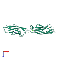 PDB entry 5wj8 coloured by chain, top view.