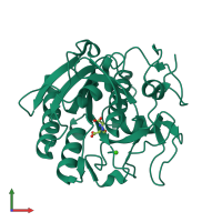 PDB entry 5wjh coloured by chain, front view.