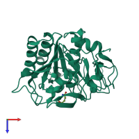 PDB entry 5wjh coloured by chain, top view.