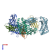 PDB entry 5wjn coloured by chain, top view.