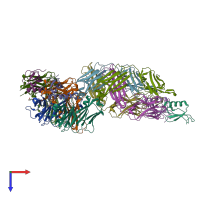 PDB entry 5wk3 coloured by chain, top view.