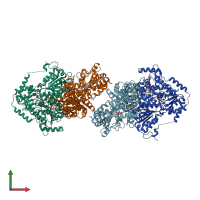 PDB entry 5wkc coloured by chain, front view.