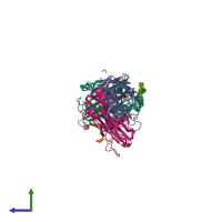 PDB entry 5wki coloured by chain, side view.