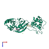 PDB entry 5wkk coloured by chain, top view.