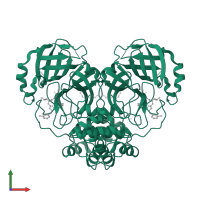 3C-like proteinase nsp5 in PDB entry 5wkk, assembly 1, front view.