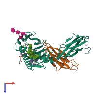 PDB entry 5wl1 coloured by chain, top view.