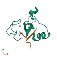 PDB entry 5wle coloured by chain, front view.