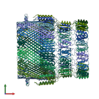 PDB entry 5wln coloured by chain, front view.