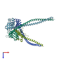 PDB entry 5wlz coloured by chain, top view.