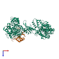 PDB entry 5wmm coloured by chain, top view.