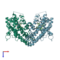 PDB entry 5wmu coloured by chain, top view.