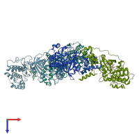 PDB entry 5wng coloured by chain, top view.