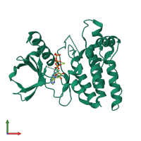 PDB entry 5wni coloured by chain, front view.