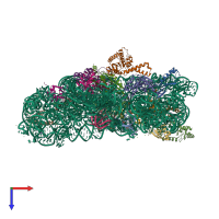 PDB entry 5wnp coloured by chain, top view.
