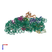 PDB entry 5wnr coloured by chain, top view.