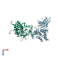 PDB entry 5wo4 coloured by chain, top view.