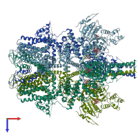 PDB entry 5wp6 coloured by chain, top view.