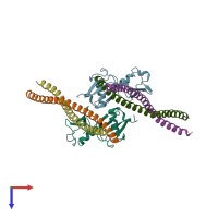 PDB entry 5wq4 coloured by chain, top view.