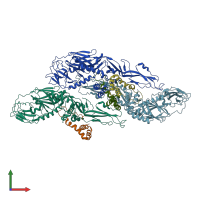PDB entry 5wsn coloured by chain, front view.
