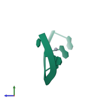 PDB entry 5wss coloured by chain, side view.