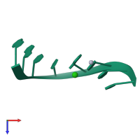 PDB entry 5wss coloured by chain, top view.