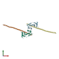 PDB entry 5wsu coloured by chain, front view.