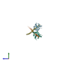 PDB entry 5wsu coloured by chain, side view.