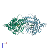 PDB entry 5wtc coloured by chain, top view.