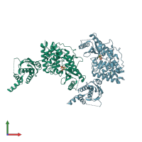 PDB entry 5wu4 coloured by chain, front view.